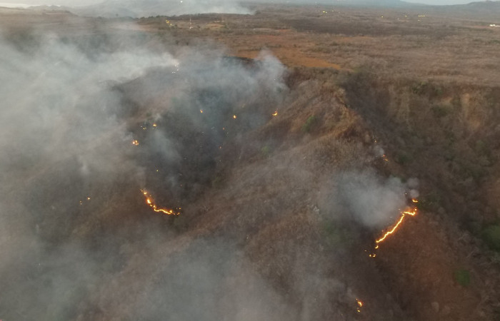 Atención de Incendio Forestal  en Sector Santa Elena. 7 de Abril, 2019. Foto: Sergio Cascante. 